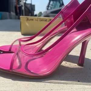 Hot pink stiletto heels